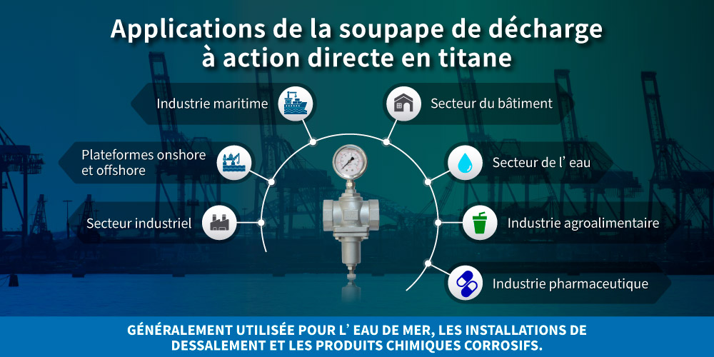 Applications de la soupape de décharge à action directe en titane Applications de la soupape de décharge à action directe en titane Z-Tide